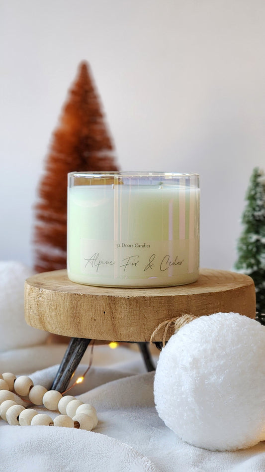 Alpine Fir & Cedar Glass'd Candle